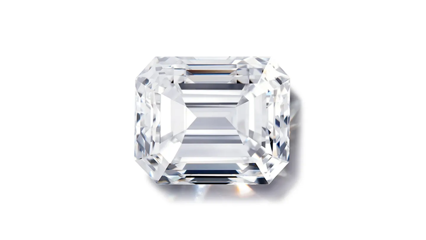Emerald cut lab-grown diamond