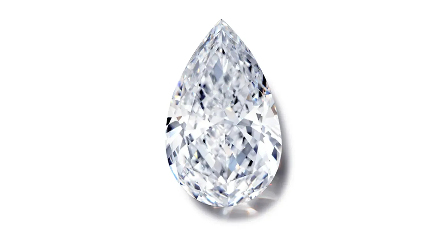 Pear cut lab-grown diamond